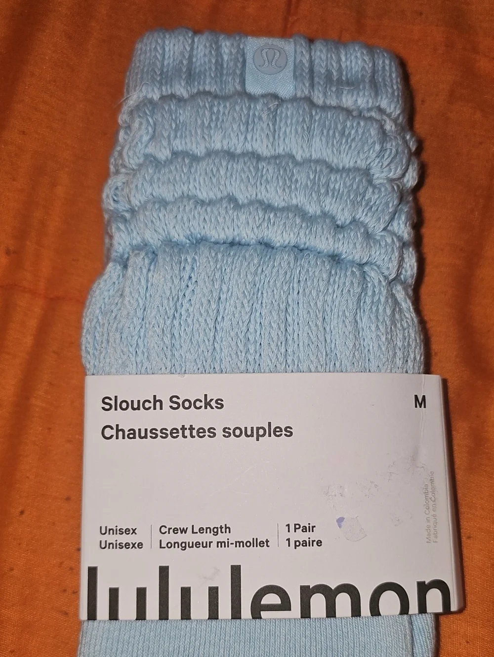 Lululemon Slouch Socks,crew Length! Nwts, FOAM!! Beautiful, Sz Med!